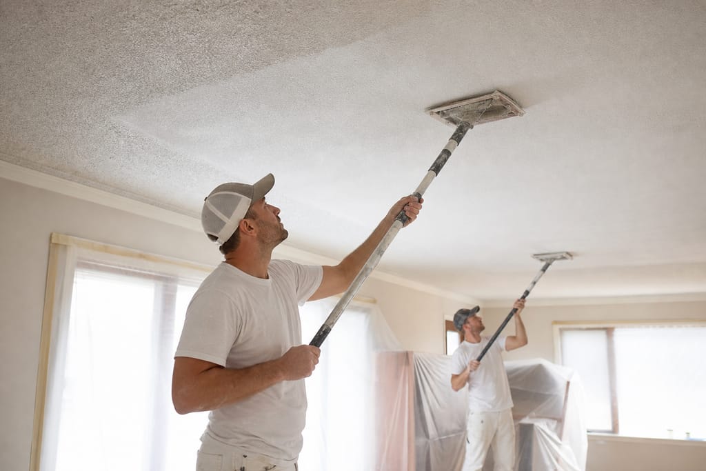 Popcorn Ceiling Removal And Re-Texture photo